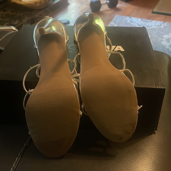 Silver Diamond Strap Heels - Picture 5 of 6